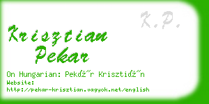 krisztian pekar business card